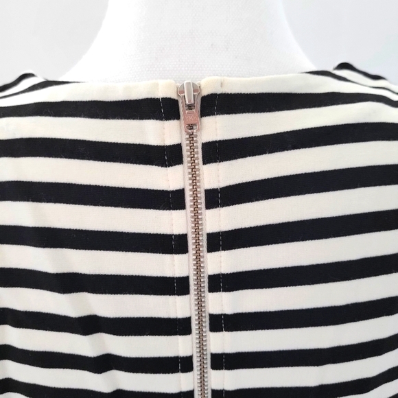 Madewell Black White Stripe Sleeveless A-Line Dress Size M - Picture 4 of 9